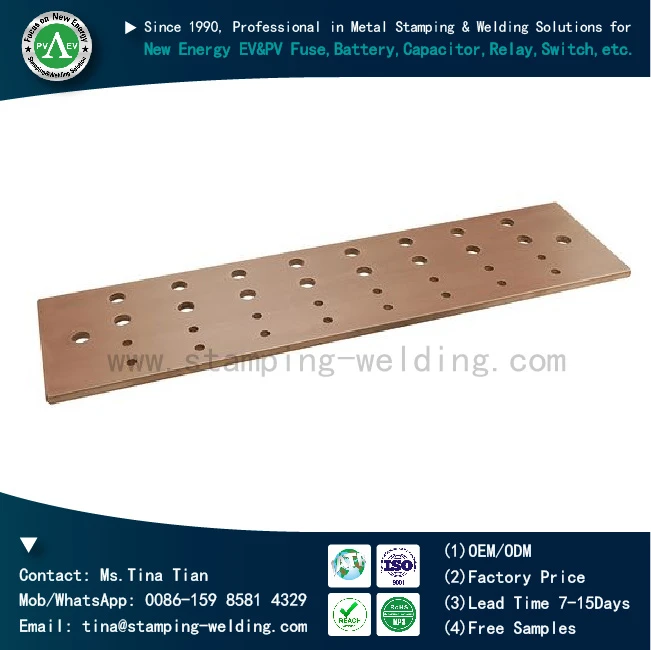 Alavo dengtos varinės šynos, skirtos elektrai perforuotam variniam strypui
